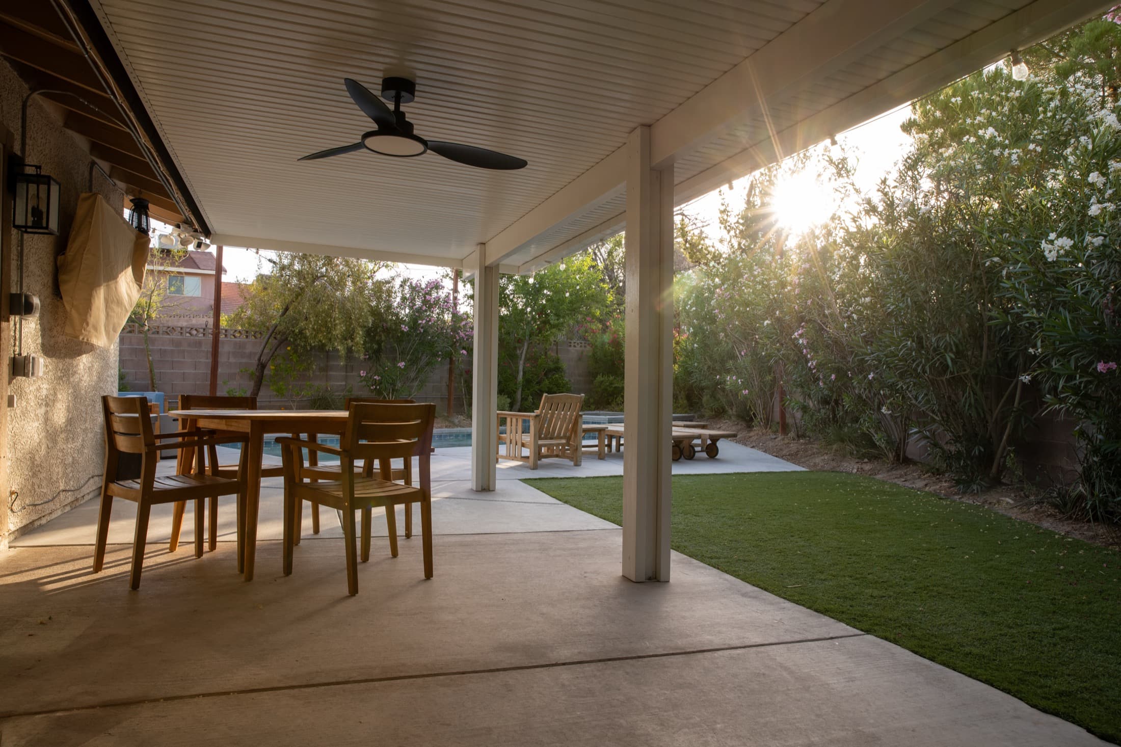 Stephanie's backyard — a property she treats as a long-term asset